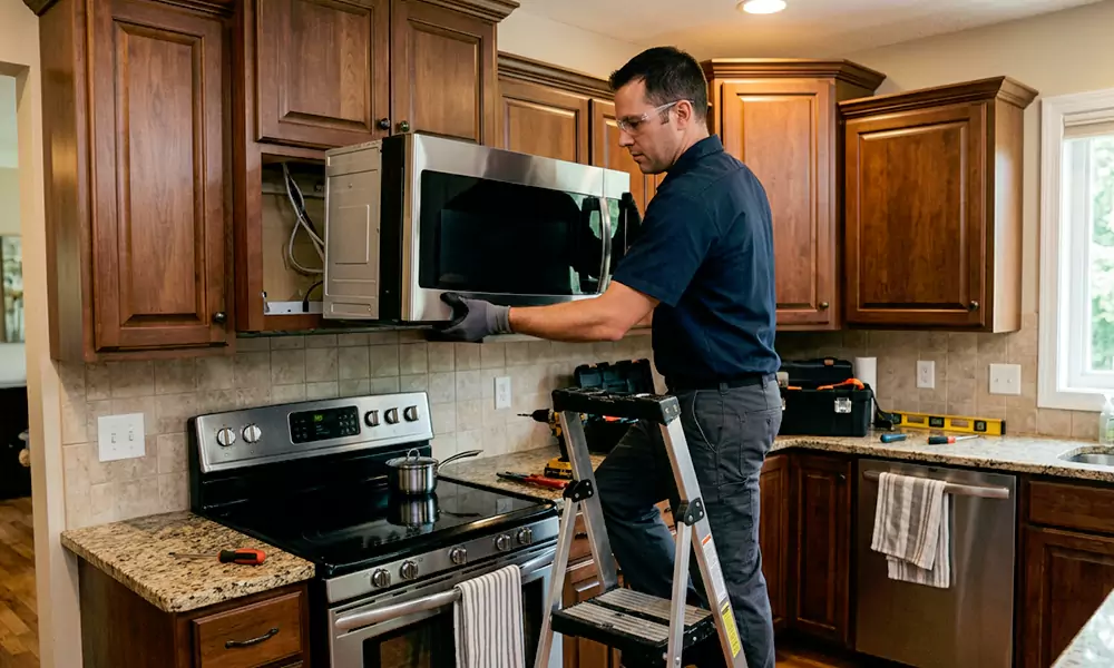 Microwave Installation in Jamaica Plain, MA